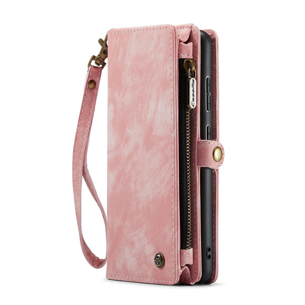 For Samsung Galaxy S22+ 5G CaseMe-008 Detachable Multifunctional Horizontal Flip Leatherette Case (Pink)