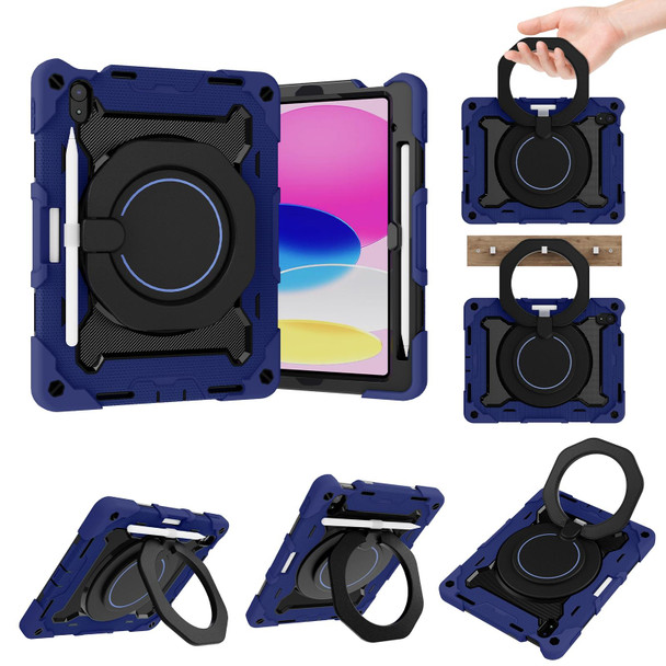 For iPad 10th Gen 10.9 2022 Armor Contrast Color Silicone + PC Tablet Case(Navy Blue)