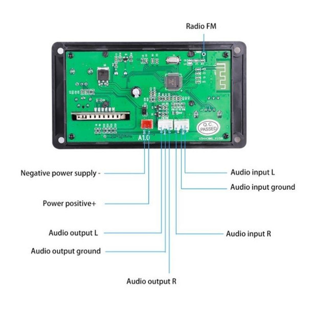 D006BT Bluetooth MP3 Decoder U Disk Playback Audio Amplifier Board(Large RC)