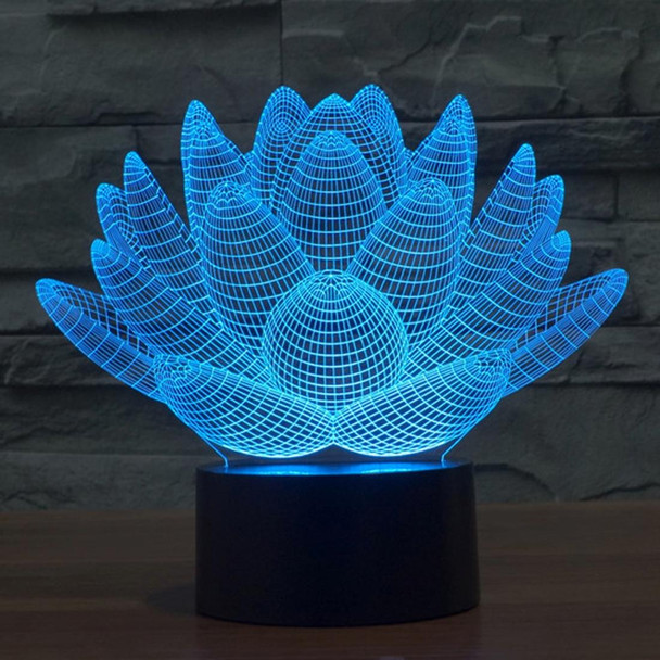 Lotus Style 3D Touch Switch Control LED Light , 7 Color Discoloration Creative Visual Stereo Lamp Desk Lamp Night Light