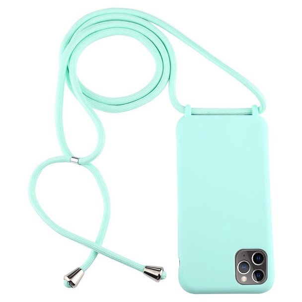 iPhone 11 Pro Candy Color TPU Protective Case with Lanyard(Mint Green)