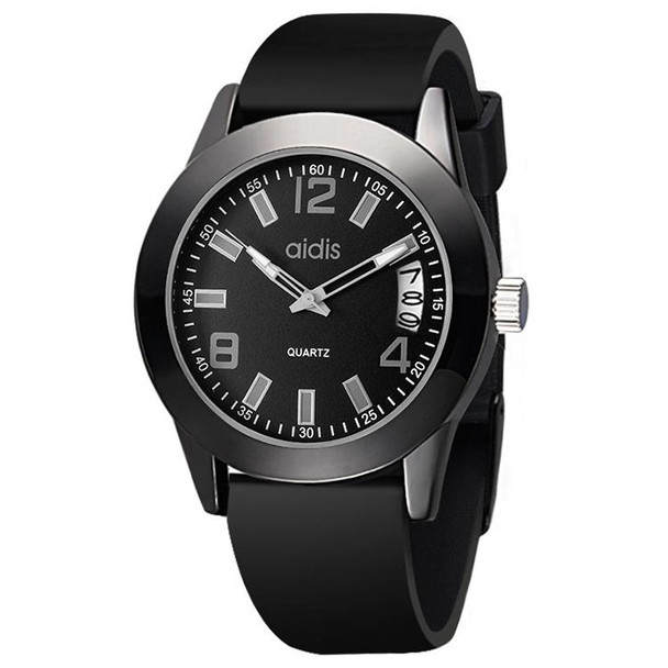 addies MY-1601 Regular Version Silicone Watchstrap Quartz Watch, Support Calendar, Size:S (Gray)