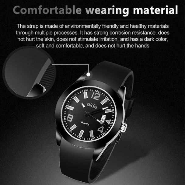 addies MY-1601 Luminous Version Silicone Watchstrap Quartz Watch, Support Calendar, Size:S(Blue)