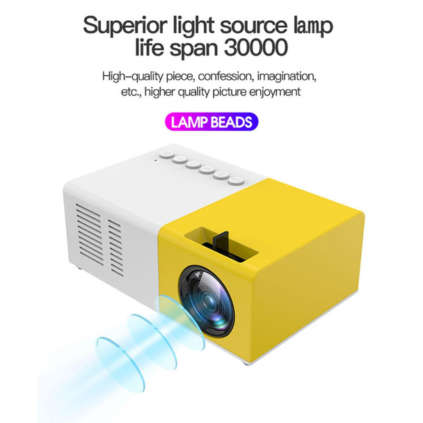 J9 1920x1080P 15 ANSI Portable Home Theater Mini LED HD Digital Projector, Basic Version, AU Plug(Yellow White)