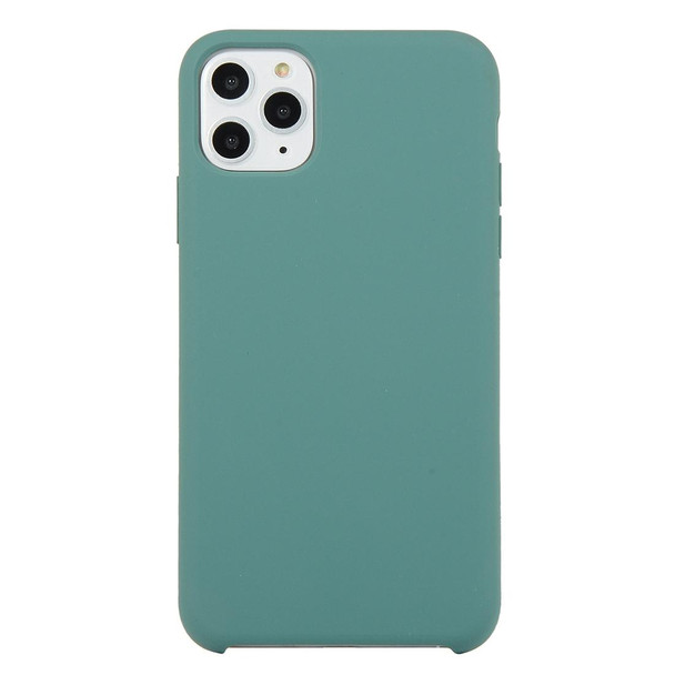 iPhone 11 Pro Solid Color Solid Silicone Shockproof Case (Pine Needle Green)