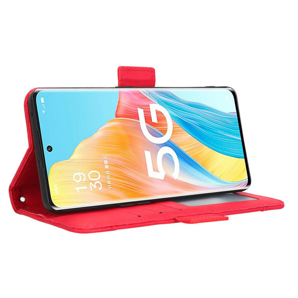 For OPPO A1 Pro Skin Feel Calf Texture Card Slots Leatherette Phone Case(Red)