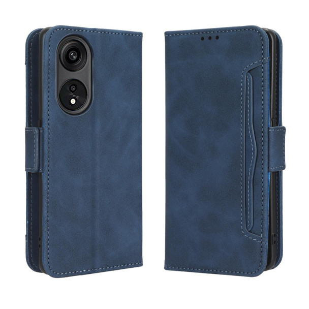 For OPPO A1 Pro Skin Feel Calf Texture Card Slots Leatherette Phone Case(Blue)