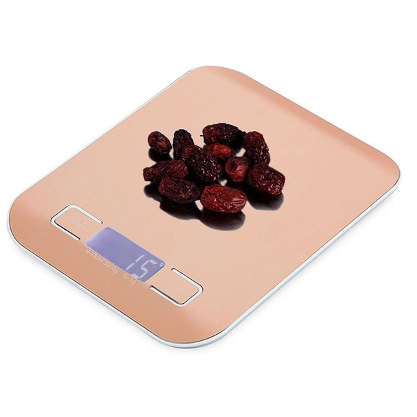 BOH-2012 Digital Multi-function Stainless Steel Food Kitchen Scale with LCD Display, Specification: 10kg/1g(Rose Gold)