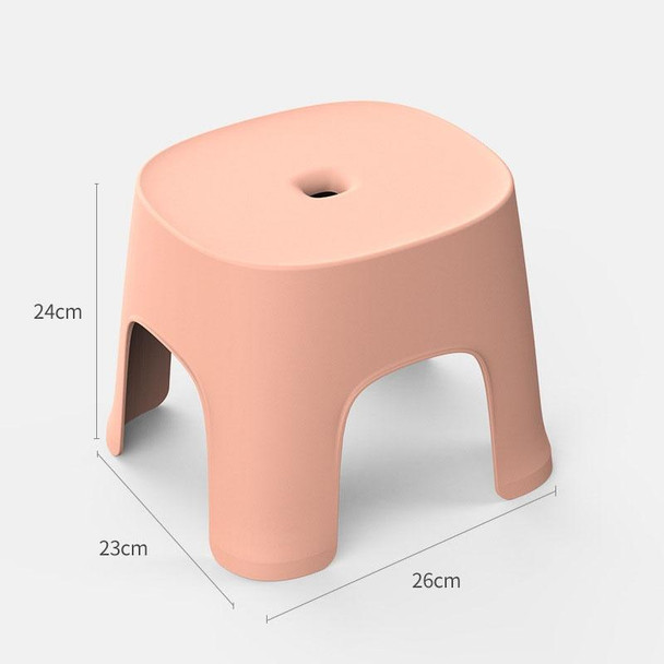 2 PCS Household Bathroom Row Stools Plastic Stools Thickened Low Stools Square Stools Small Benches, Colour: Pink Adult