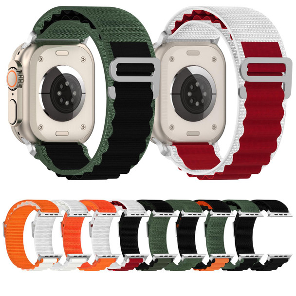 Double Color Nylon Watch Band For Apple Watch Ultra 49mm(Orange)