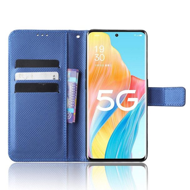 For OPPO A1 Pro Diamond Texture Leatherette Phone Case(Blue)