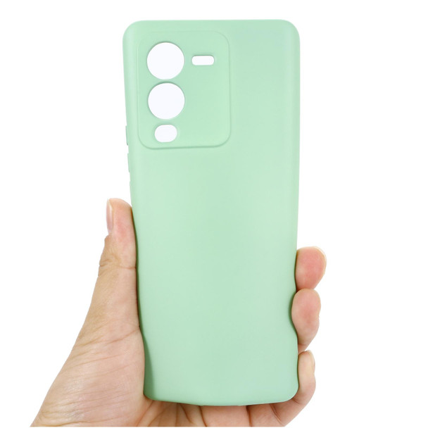 For vivo V25 Pro Global Pure Color Liquid Silicone Shockproof Full Coverage Phone Case(Green)