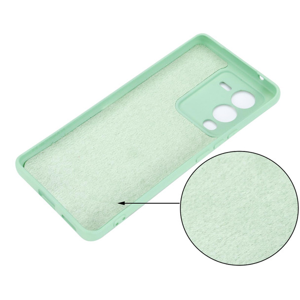 For vivo V25 Pro Global Pure Color Liquid Silicone Shockproof Full Coverage Phone Case(Green)