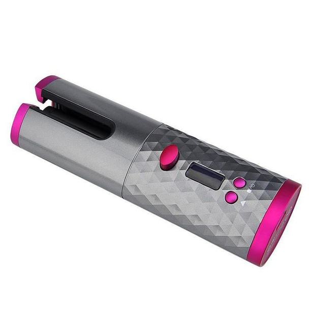 USB Charging Automatic Hair Curler Portable Mini Wireless Multi-function Curling Iron with LCD Display (Grey)
