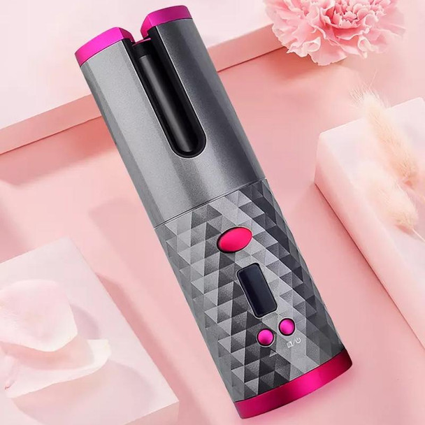 USB Charging Automatic Hair Curler Portable Mini Wireless Multi-function Curling Iron with LCD Display (Grey)