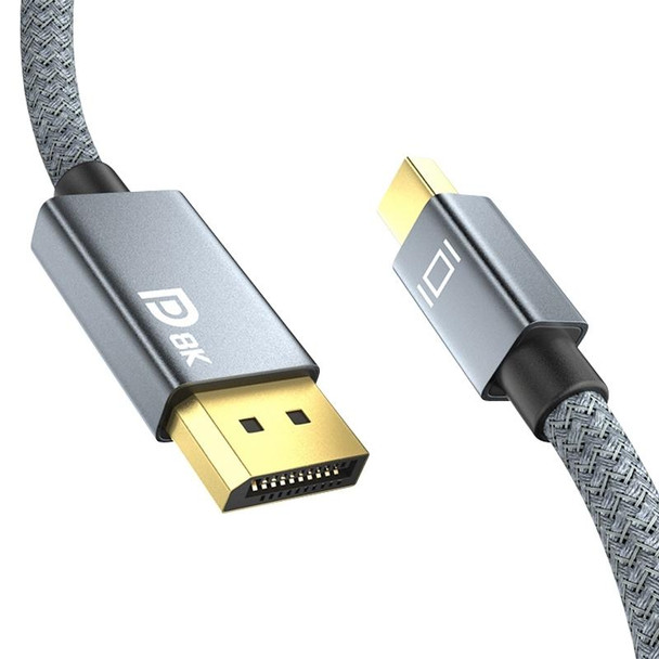 Mini&#160;DP Male to 8K DisplayPort 1.4 Male HD Braided Adapter Cable, Cable Length: 2m