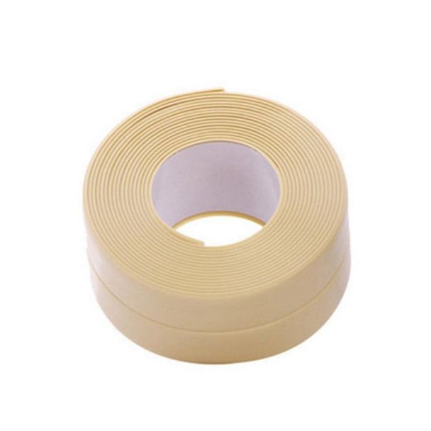 Durable PVC Material Waterproof Mold Proof Adhesive Tape  Kitchen Bathroom Wall Sealing Tape, Width:2.2cm x 3.2m(Beige)
