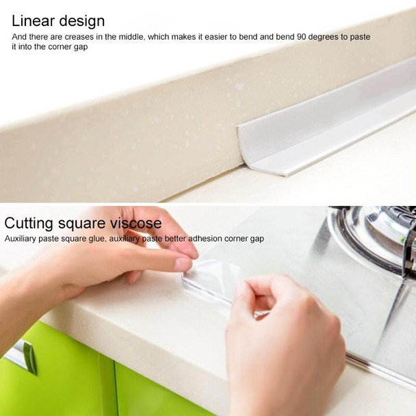 Durable PVC Material Waterproof Mold Proof Adhesive Tape  Kitchen Bathroom Wall Sealing Tape, Width:2.2cm x 3.2m(Grey)