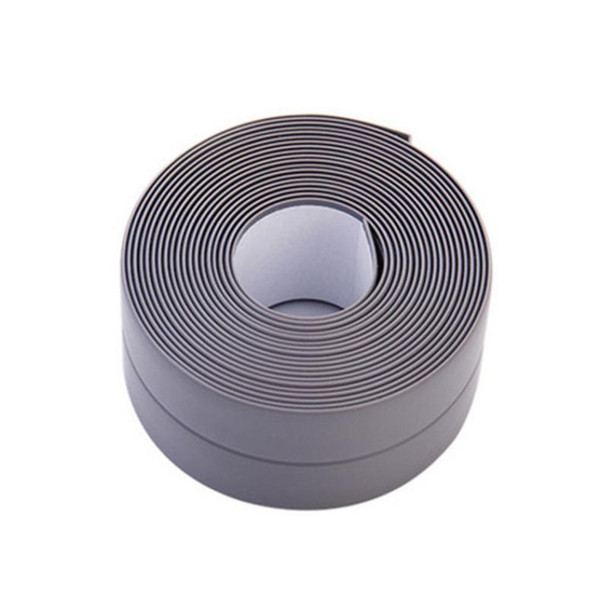Durable PVC Material Waterproof Mold Proof Adhesive Tape  Kitchen Bathroom Wall Sealing Tape, Width:2.2cm x 3.2m(Grey)