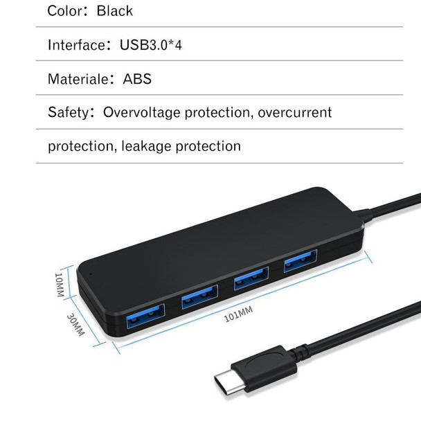 AB3-L42 4 Ports Concentrator High Speed HUB 5G Extension Dock USB3.0 HUB Length: 120cm