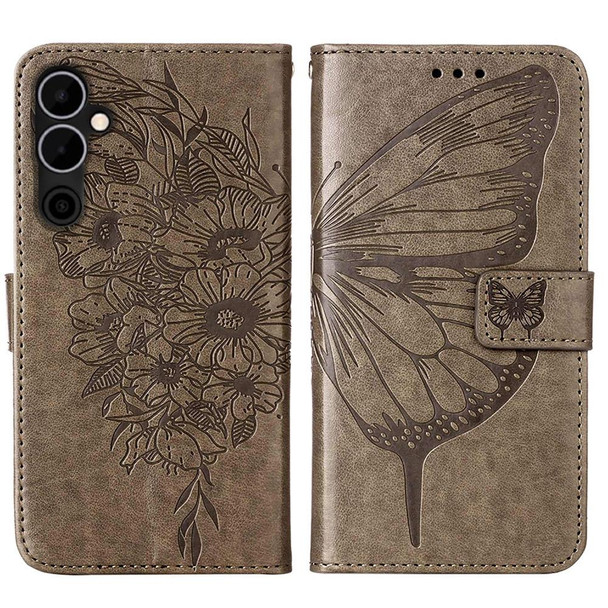 For Tecno Pova Neo 2 LG6N Embossed Butterfly Flip Leatherette Phone Case(Grey)