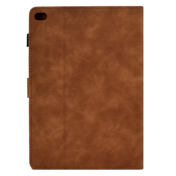 For iPad Air / Air 2 / 9.7 2017 / 9.7 2018 Tower Embossed Leatherette Smart Tablet Case(Brown)