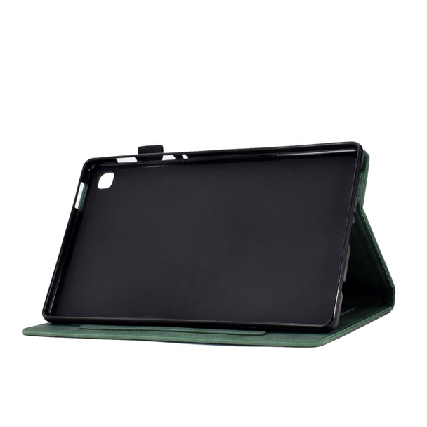 For Samsung Galaxy Tab A7 10.4 2020 T500 Tower Embossed Leatherette Smart Tablet Case(Green)