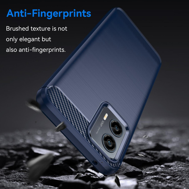 For For Motorola Moto G 5G 2023 Brushed Texture Carbon Fiber TPU Phone Case(Blue)