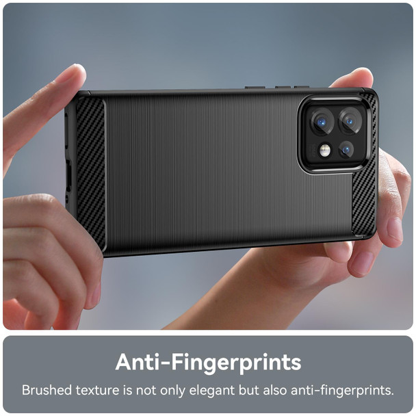 For Motorola Moto Edge+ 2023 Brushed Texture Carbon Fiber TPU Phone Case(Black)