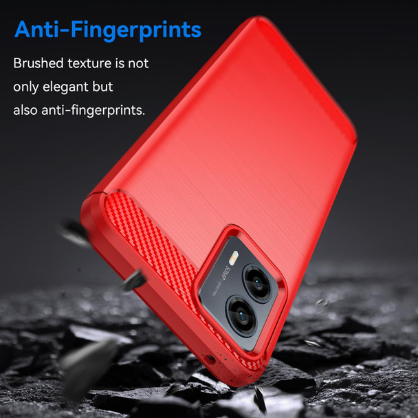 For For Motorola Moto G 5G 2023 Brushed Texture Carbon Fiber TPU Phone Case(Red)