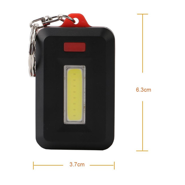 2 PCS 3W Mini COB LED Flashlight Keychain Emergency Camping  Backpack Light with 3 Modes(Green)