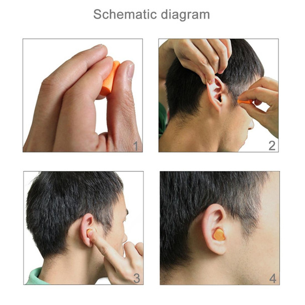 Ten Pairs Non-toxic Orange Soft Memory Foam Material Earplug for Sleeping(Orange)