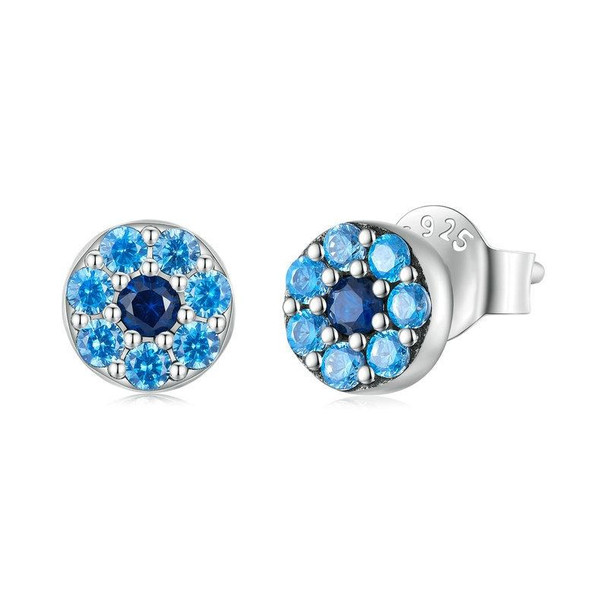 SCE1531 Sterling Silver S925 Brilliant Devil Eye Zircon Stud Earrings