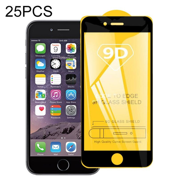 iPhone 6 Plus & iPhone 6s Plus 25 PCS 9D Full Glue Full Screen Tempered Glass Film