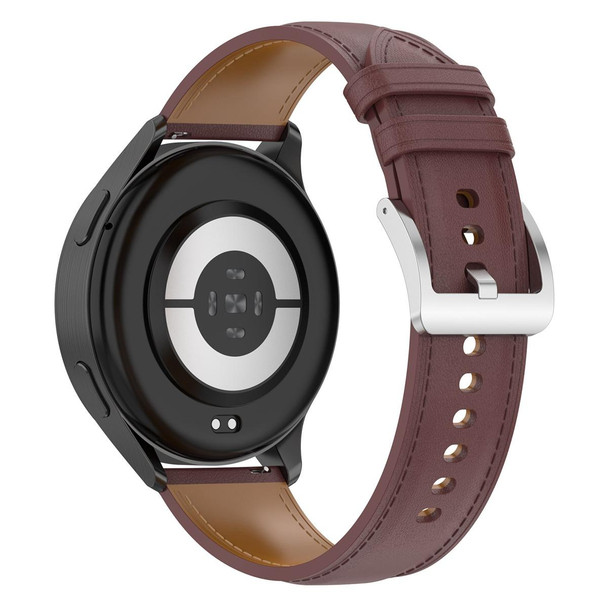 For Huawei Watch Buds/Xiaomi Watch S2 22mm Genuine Leatherette Watch Band(Dark Brown)