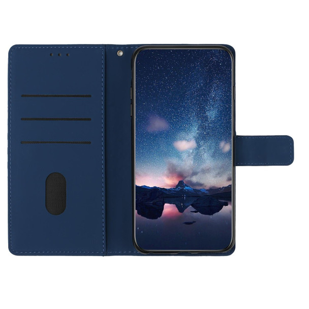 For Samsung Galaxy S20+ Diamond Embossed Skin Feel Leatherette Phone Case with Lanyard(Dark Blue)