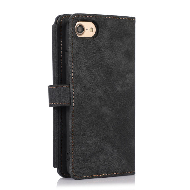 For iPhone SE 2022 / 2020 / 7 / 8 Dream 9-Card Wallet Zipper Bag Leatherette Phone Case(Black)
