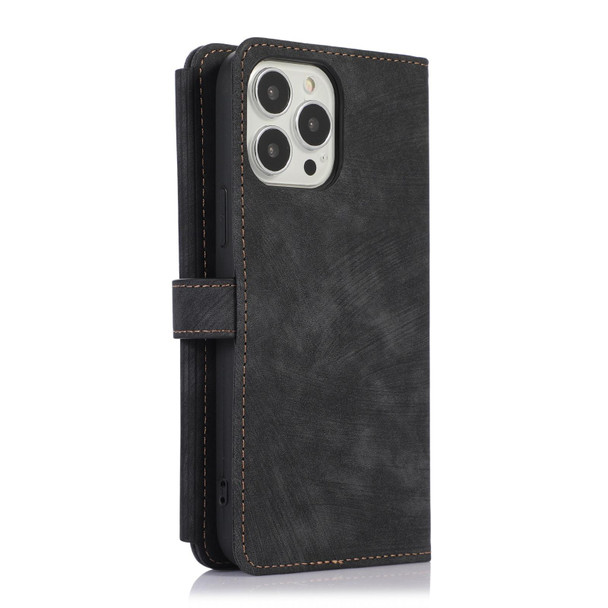 For iPhone 12 Pro Max Dream 9-Card Wallet Zipper Bag Leatherette Phone Case(Black)