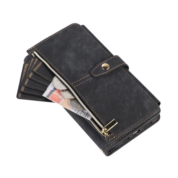 For iPhone 14 Pro Max Dream 9-Card Wallet Zipper Bag Leatherette Phone Case(Black)