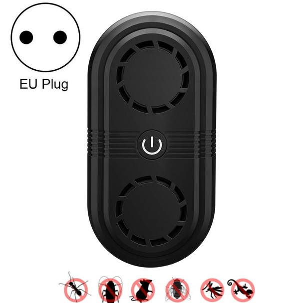 BG307 Ultrasonic Mole Repellent Mosquito Repellent Household Indoor Double Horn Electronic Insect Repellent, Plug Type:  EU Plug 220V(Black)