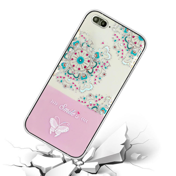 Bronzing Butterfly Flower TPU Phone Case For iPhone 8 Plus / 7 Plus(Peacock Flower)