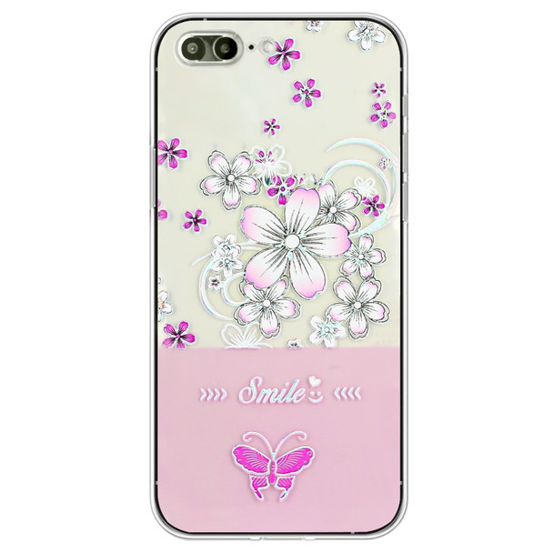 Bronzing Butterfly Flower TPU Phone Case For iPhone 8 Plus / 7 Plus(Cherry Blossoms)