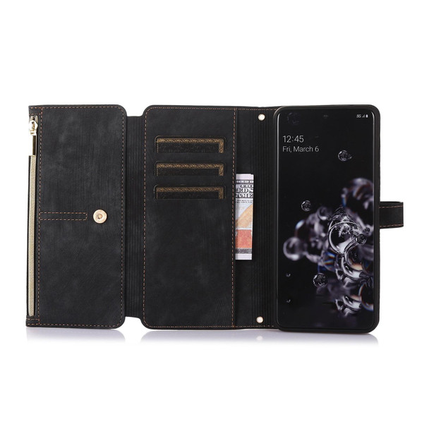 For Samsung Galaxy S20 Ultra Dream 9-Card Wallet Zipper Bag Leatherette Phone Case(Black)