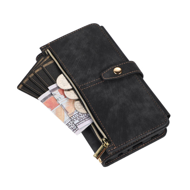 For Samsung Galaxy A52 4G / 5G Dream 9-Card Wallet Zipper Bag Leatherette Phone Case(Black)