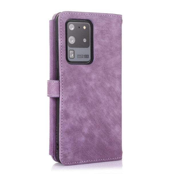 For Samsung Galaxy S20+ Dream 9-Card Wallet Zipper Bag Leatherette Phone Case(Purple)