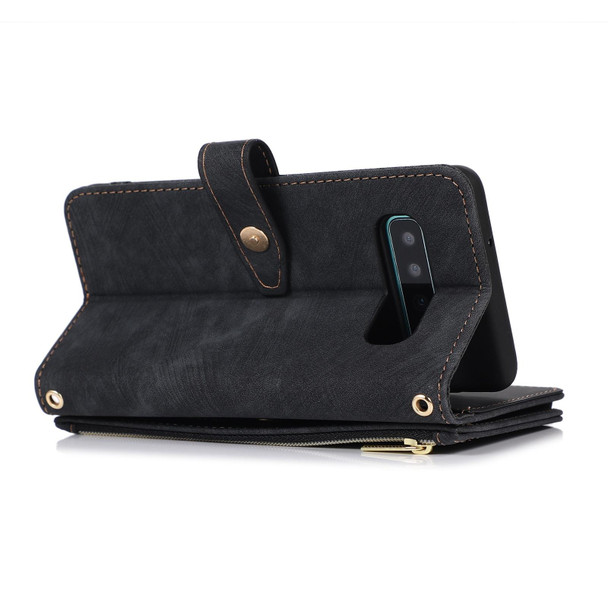 For Samsung Galaxy S10e Dream 9-Card Wallet Zipper Bag Leatherette Phone Case(Black)