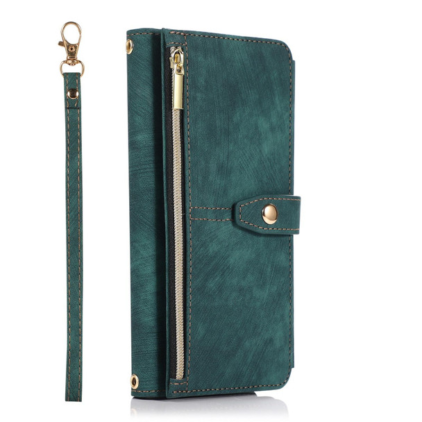 For Samsung Galaxy A52 4G / 5G Dream 9-Card Wallet Zipper Bag Leatherette Phone Case(Green)