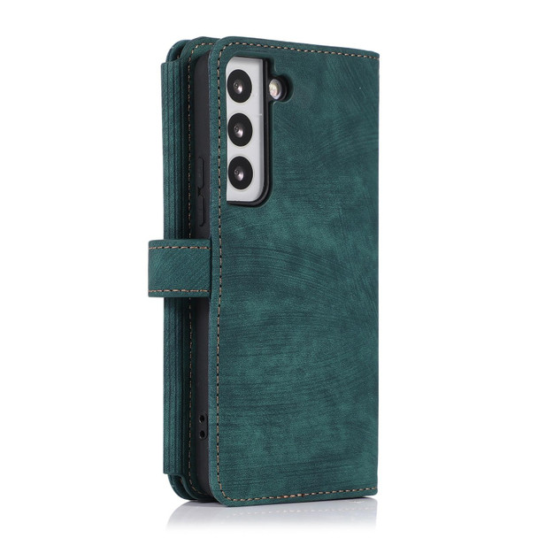 For Samsung Galaxy S22 5G Dream 9-Card Wallet Zipper Bag Leatherette Phone Case(Green)