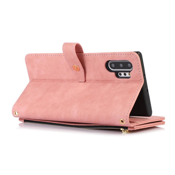 For Samsung Galaxy Note10+ Dream 9-Card Wallet Zipper Bag Leatherette Phone Case(Pink)