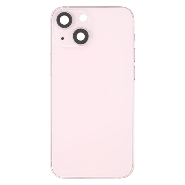 For iPhone 13 mini Battery Back Cover with Side Keys & Card Tray & Power + Volume Flex Cable & Wireless Charging Module(Pink)